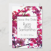 水彩ピンク春フローラ |花の木 セーブザデート (正面)
