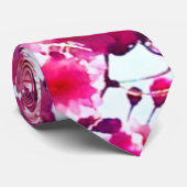 水彩ピンク春フローラ |花の木 ネクタイ (ロール)