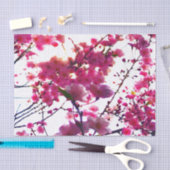 水彩ピンク春フローラ |花の木 薄葉紙 (クラフト)