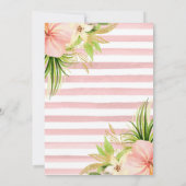 水彩ピンク熱帯花誕生日 招待状 (裏面)
