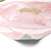 水彩ピンク牡丹の卒業式ウェルカムサイン ポスター (角)