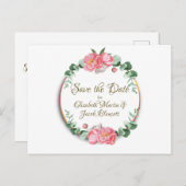 水彩ピンク牡丹フローラ保存日 ポストカード (正面/裏面)