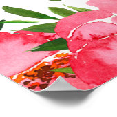 水彩ピンク牡丹ブライダルシャワーへようこそ ポスター (角)