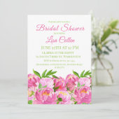 水彩ピンク牡丹ブライダルシャワースクリプト 招待状 (スタンド正面)