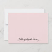 水彩ピンク牡丹ブライダルシャワーレシピカード (裏面)