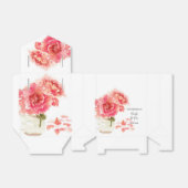 水彩ピンク牡丹メイスンジャー結婚ズ フェイバーボックス (折り畳みなし)