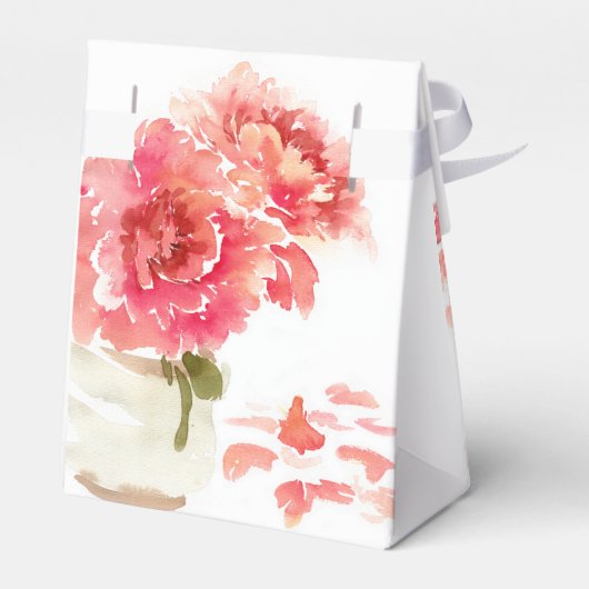 水彩ピンク牡丹メイスンジャー結婚ズ フェイバーボックス (裏面サイド)