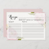 水彩ピンク牡丹レシピカード (正面/裏面)