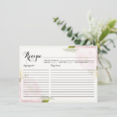 水彩ピンク牡丹レシピカード (スタンド正面)