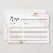 水彩ピンク牡丹レシピカード (正面)