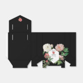 水彩ピンク牡丹結婚花の黒 フェイバーボックス (折り畳みなし)