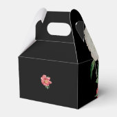 水彩ピンク牡丹結婚花の黒 フェイバーボックス (裏面サイド)