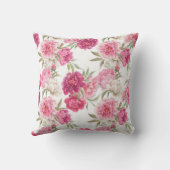 水彩ピンク牡丹:フローラエレガンス クッション (裏面)