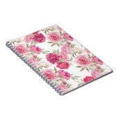 水彩ピンク牡丹：フローラエレガンス ノートブック (右側)