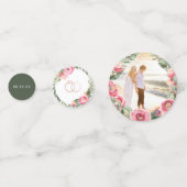 水彩ピンク牡丹 |フローラブライダルシャワー コンフェッティ (裏面)