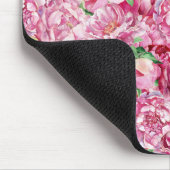 水彩ピンク牡丹 マウスパッド (コーナー)