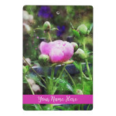 水彩ピンク牡丹 ミニクリップボード (裏面)