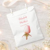 水彩ピンク独身のローズバッド結婚式の引き出物バッグ フェイバーバッグ (クリップ留めされた状態)