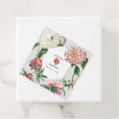 水彩ピンク白い牡丹結婚の花 フェイバータグ (インサイチュ)