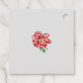 水彩ピンク白い牡丹結婚の花 フェイバータグ (裏面)