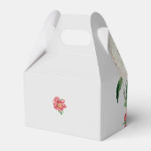 水彩ピンク白い牡丹結婚の花 フェイバーボックス (裏面サイド)