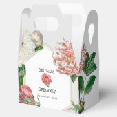 水彩ピンク白い牡丹結婚の花 フェイバーボックス (オープン)