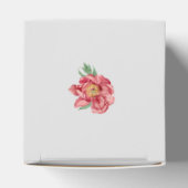 水彩ピンク白い牡丹結婚の花 フェイバーボックス (上部)