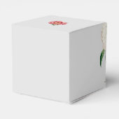 水彩ピンク白い牡丹結婚の花 フェイバーボックス (裏面サイド)