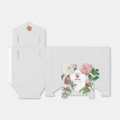 水彩ピンク白い牡丹結婚の花 フェイバーボックス (折り畳みなし)
