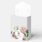 水彩ピンク白い牡丹結婚の花 フェイバーボックス (オープン)