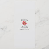 水彩ピンク白い牡丹結婚の花 メニュー (裏面)