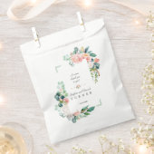 水彩ピンク白い花グリーンフレーム結婚ズ フェイバーバッグ (クリップ留めされた状態)