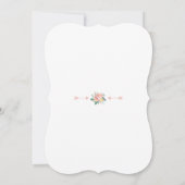 水彩ピンク白い花緑のフレームバプテスマ 招待状 (裏面)