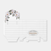 水彩ピンク白バラ灰色のパターストライプン フェイバーボックス (折り畳みなし)