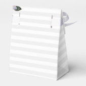 水彩ピンク白バラ灰色のパターストライプン フェイバーボックス (裏面サイド)