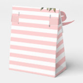 水彩ピンク白バラ灰色のパターストライプン フェイバーボックス (裏面サイド)
