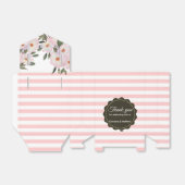 水彩ピンク白バラ灰色のパターストライプン フェイバーボックス (折り畳みなし)