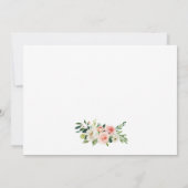 水彩ピンク白フローラ写真結婚の金ゴールド 招待状 (裏面)