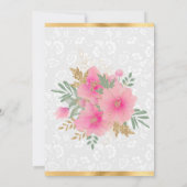 水彩ピンク秋花21歳の誕生日 招待状 (裏面)