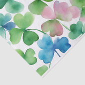水彩ピンク緑青アイルランドクローバー 薄葉紙 (詳細)