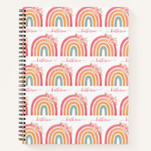 水彩ピンク色の可愛いボホレインボー花模様