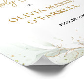 水彩ピンク色の花が最初の聖餐会へようこそ ポスター (角)