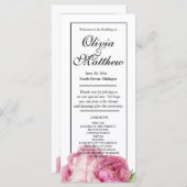 水彩ピンク花模様ピンク牡丹ピンクバラ (正面/裏面)