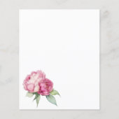 水彩ピンク花模様ピンク牡丹ピンクバラ (正面)