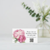 水彩ピンク花模様ピンク牡丹ピンクバラ エンクロージャーカード (スタンド正面)
