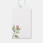 水彩ピンク花模様ピンク牡丹ピンクバラ ギフトタグ (正面)