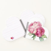 水彩ピンク花模様ピンク牡丹ピンクバラ ノートブック (内部)