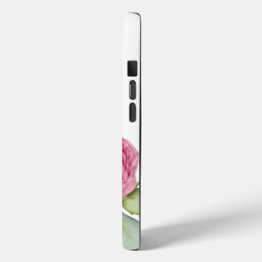 水彩ピンク花模様ピンク牡丹ピンクバラ Case-Mate iPhoneケース (裏面 / 左)