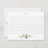 水彩ピンク花模様ブライダルシャワーレシピカード (裏面)