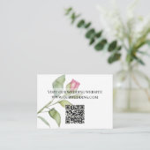 水彩ピンク花模様牡丹バラ結婚ズ エンクロージャーカード (スタンド正面)